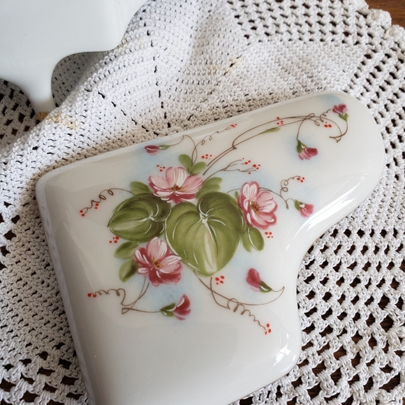 #Vtg Italy Firenze Handpainted Perugina Porcelain Grandpiano Jewelry Trinket Box - Picture 4 of 12
